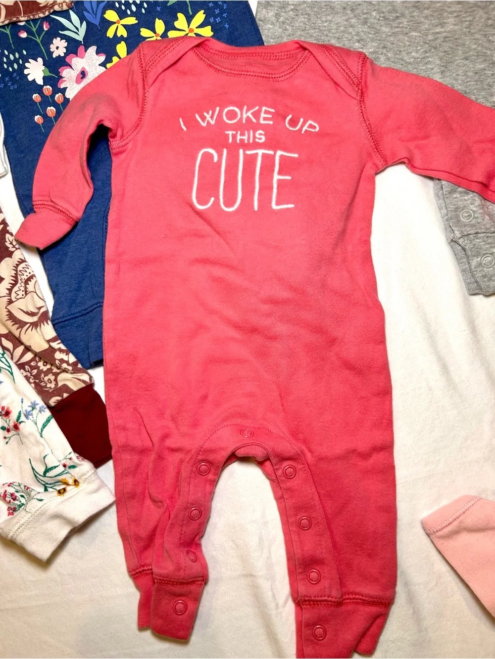 8 Piece Baby Girl Long Sleeve One Piece Bodysuit Bundle - 0-3 Mo Great Condition